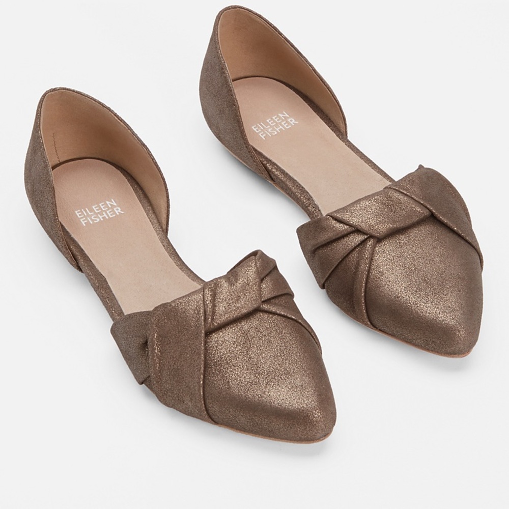 EILEEN FISHER- FULLER METALLIC SUEDE D'ORSAY FLAT